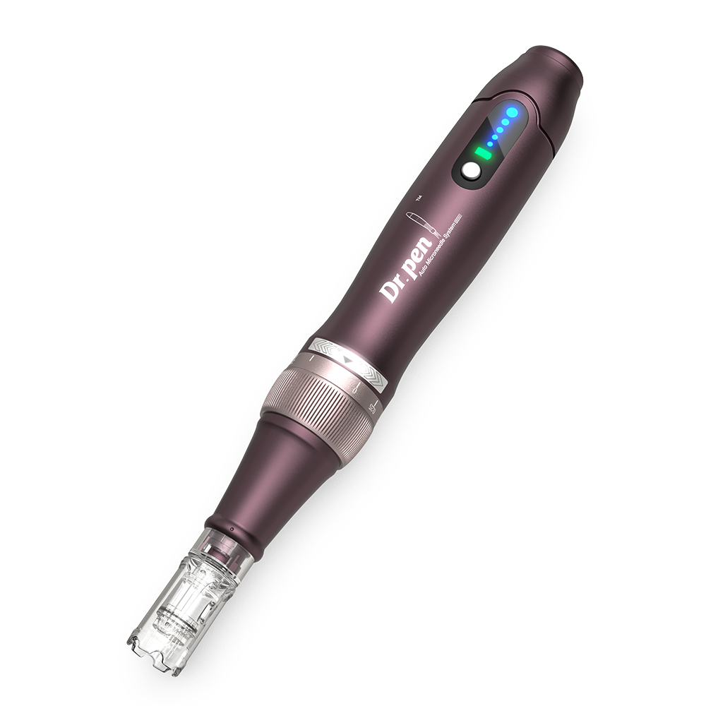 Dr. Pen A10 metal handpiece with five LED speed indicators